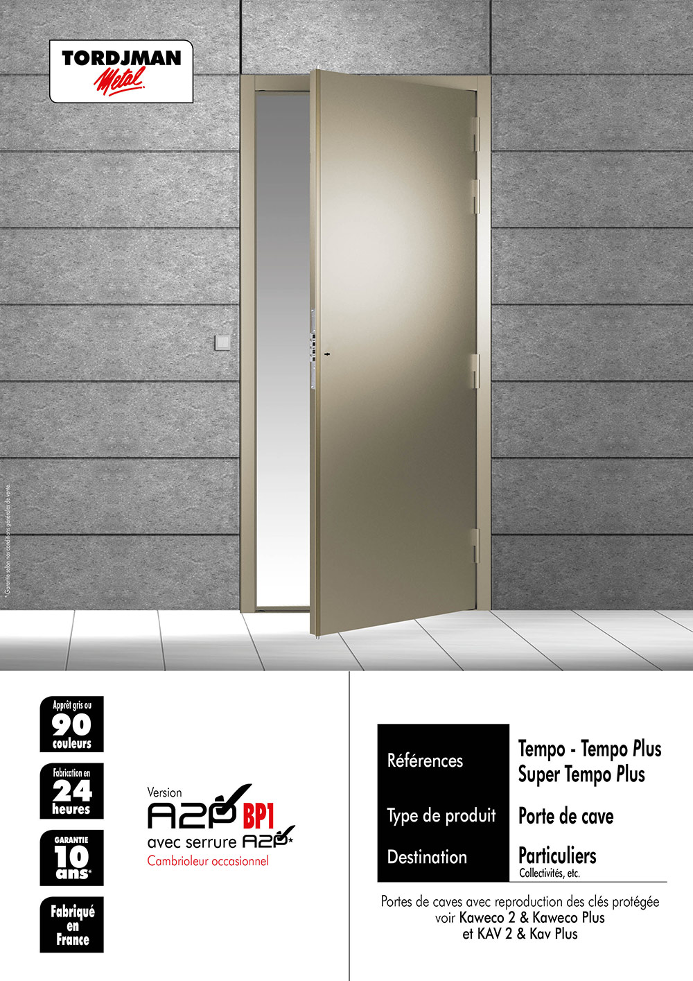 PORTE DE CAVE BLINDÉE TEMPO CERTIFIÉE